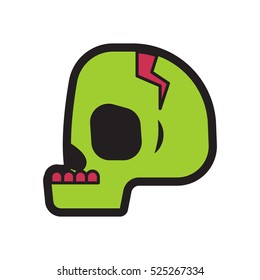 Zombie Skull Head Logo Design Template