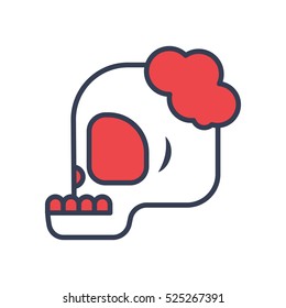Zombie Skull Head Logo Design Template