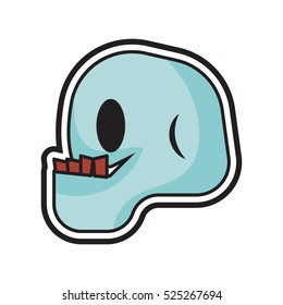 Zombie Skull Head Logo Design Template
