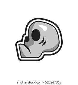 Zombie Skull Head Logo Design Template