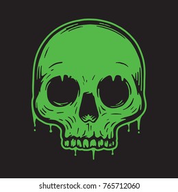 Ilustración vectorial del cráneo zombi