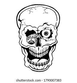 Zombie Skulls Hand Drawn Vector