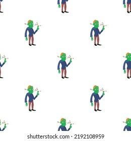 Zombie smokes pattern seamless background texture repeat wallpaper geometric vector