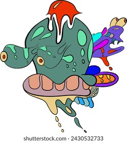 Vector abstracto enojado del caracol zombi