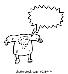 Zombie mit Sprechblase-Cartoon