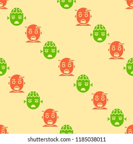 zombie, Spooky Halloween seamless pattern, flat design with clipping mask