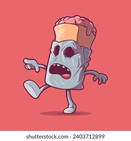 Zombie Taco character vector illustration. Food, brand, mascot design concept.