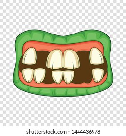 Zombie teeth icon. Cartoon illustration of zombie mouth vector icon for web