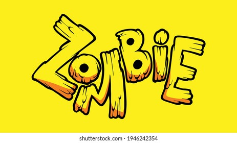 Zombie themed typographic design for T-shirt and print media.