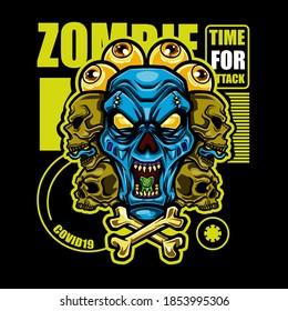 ZOMBIE TIME vector illustration full color