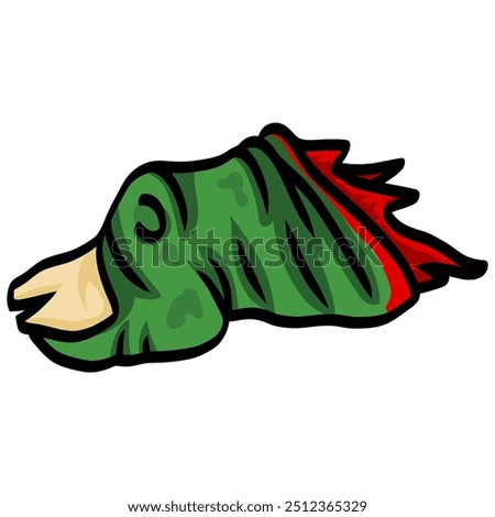 Zombie Toe Thumb Green Severed Bleeding Finger Drawing Halloween Vector Illustration