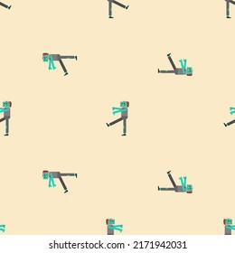 Zombie TV pattern seamless. Zombi televisor background. brainwashing concept. Vector texture