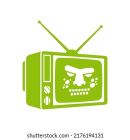 Zombie TV. Zombi televisor. brainwashing concept. Vector illustration