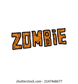 Zombie Typography Streetwear, Urban Design Patch Orange Color Patch Commercial Use