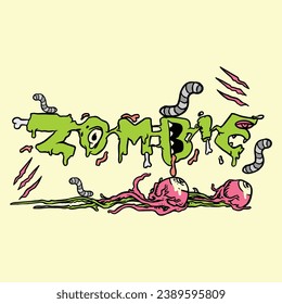 Zombie typography vector good for to merch