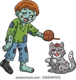 Zombie und untote Cat Cartoon-Clipart 