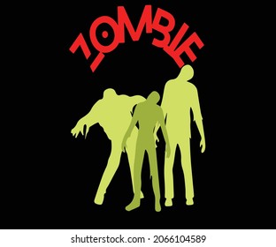 zombie vector art with calligraphy