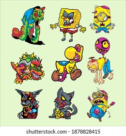 el diseño vectorial zombi no es aterrador sino divertido