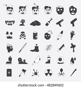 Zombie Vector Icon Characters Set