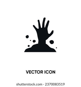 Icono de vector zombi . Ilustración vectorial plana moderna y simple para sitio web o aplicación móvil. Símbolo de iconos de Halloween, ilustración del logo. Gráficos vectoriales perfectos para píxeles