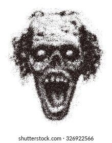 Zombie. Vektorgrafik. bekümmert. (eine Verbindung)