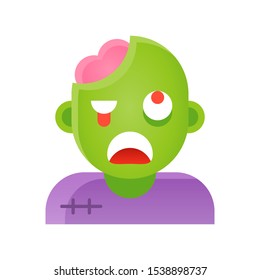 Zombie vector illustration, Halloween gradient design icon