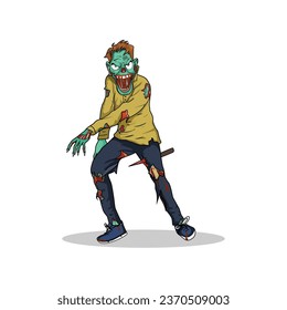 zombie  vector illustration for halloween. Horror character zombie