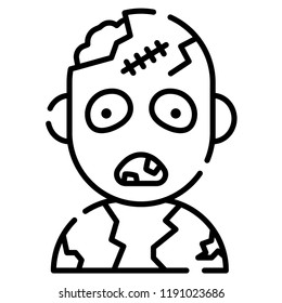 A zombie vector illustration in line stroke design