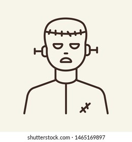 Zombie vector line icon. Body, Halloween, scars. Holiday concept. Vector illustration can be used for topics  like holiday, Halloween, monster