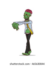 Zombie vector. Monster in Halloween night