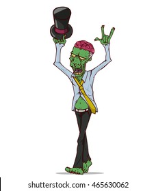 Zombie vector. Monster in Halloween night