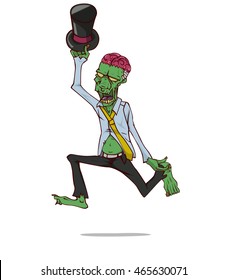 Zombie vector. Monster in Halloween night