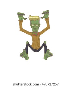 Zombie vector. Monster in Halloween night