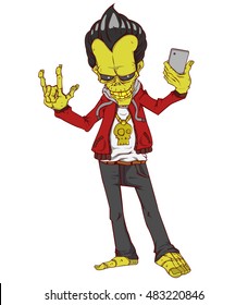 Zombie vector. Monster in Halloween night