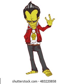 Zombie vector. Monster in Halloween night