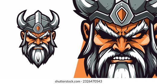 Zombie Viking Logo Mascot: Epic Illustration Vector Graphic for Gaming Teams