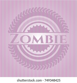 Zombie vintage pink emblem
