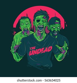Zombie walking out Vector Illustration