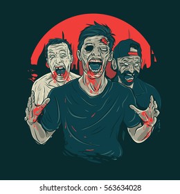 Zombie walking out Vector Illustration