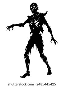 Zombie Walking Silhouette vector Design