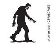 Zombie walking silhouette vector illustration
