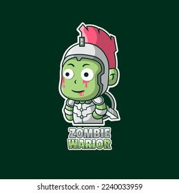Zombie Warrior Logo sticker vector design