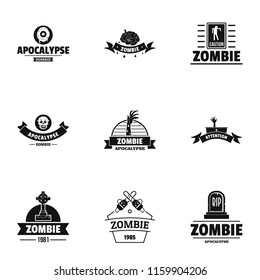 Zombie way logo set. Simple set of 9 zombie way vector logo for web isolated on white background