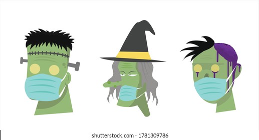 Zombie and Witch  with Mask 