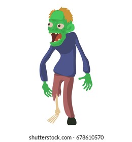 Zombie without a leg icon. Cartoon illustration of zombie vector icon for web