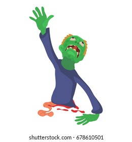 Zombie without lower body icon. Cartoon illustration of zombie vector icon for web