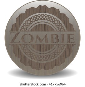 Zombie wooden emblem. Vintage.