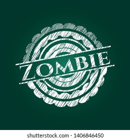 Zombie written on a chalkboard. Vector Illustration. Detailed.