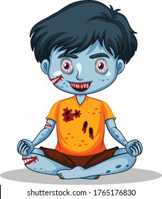 Zombie con dibujos vectoriales de yoga e ilustración