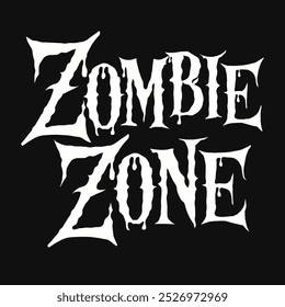 zombie zone text about Halloween, a gothic and playful horror design vector